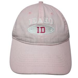 Idaho Strapback Baseball Cap Pink One Size Adjustable Embroidered 6 Panel Big X